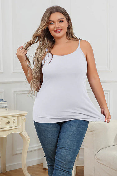 Plus Size Cotton Camisole Tank Top with Shelf Bra